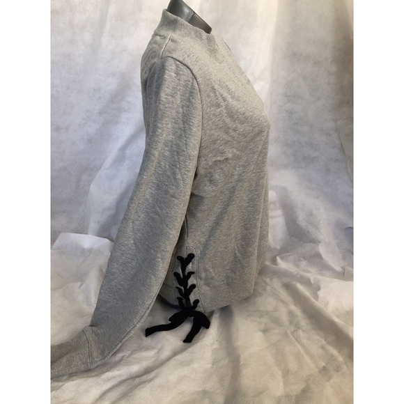 BEBE SPORT GREY SWEATSHIRT WITH BLACK SIDE LACING - Picture 3 of 4